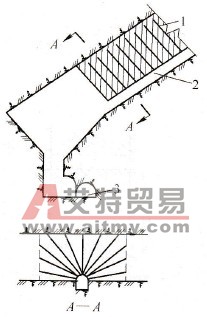 倾斜扇形深孔布置